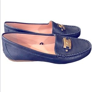 Kate Spade navy blue leather Carmen loafers size 8
